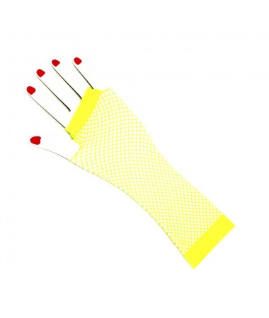 Gloves long fishnet Yellow BUY